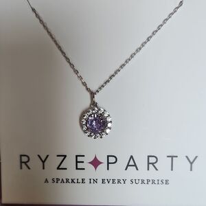 Sterling Silver and Purple Pendant Necklace